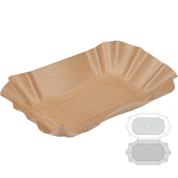 Biologisk nedbrytbart Kraft ovalt brett